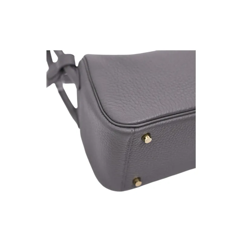 HERMES Lindy Clemence Bullock Leather Shoulder Bag Mini Women's 85 Ardoise Slate Gray-6