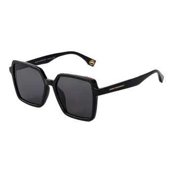 FAIRWHALE TR90 Square Sunglasses Women's Black/Transparent/Burgundy Frame