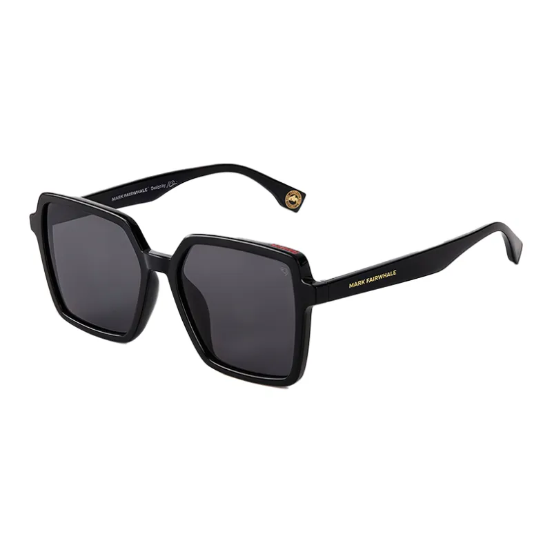 FAIRWHALE TR90 Square Sunglasses Women's Black/Transparent/Burgundy Frame-0