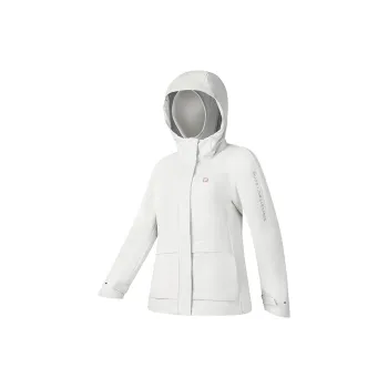 FILA Fitness Waterproof And Windproof Windbreaker Jacket Unisex Vanilla White