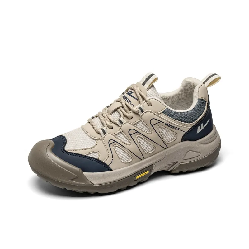 Warrior Wear Resistant Lightweight Height Increasing Low Top Chunky Sneakers Men's Khaki Dark Blue Gray-1