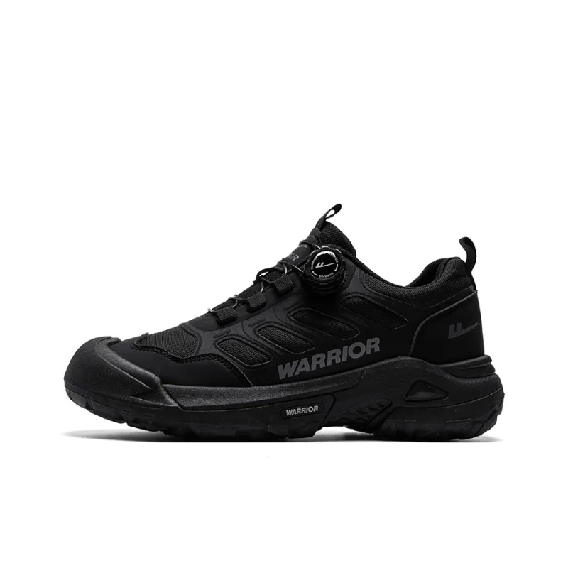 Warrior Hiking Shoes Coverage Wear Resistant Lightweight Slip Resistant Low Top Chunky Sneakers Men's Black-0