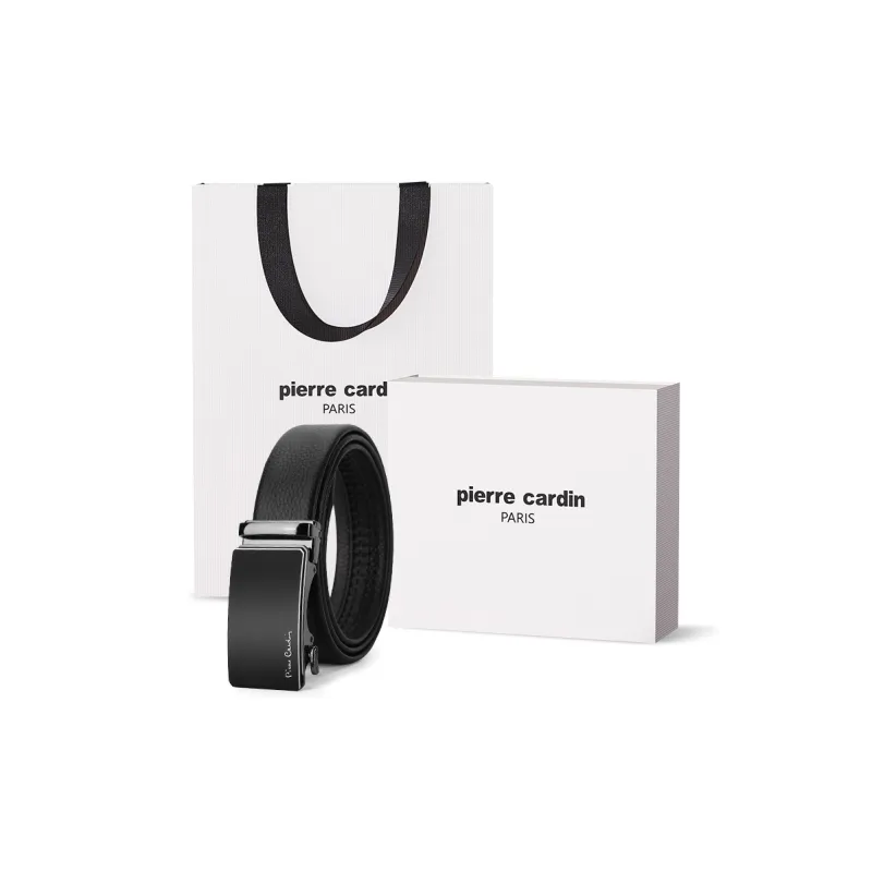 PIERRE CARDIN Genuine Cow Leather Automatic Buckle Father, Dad, And Father in Law Box Men's Width 3.5CM-13