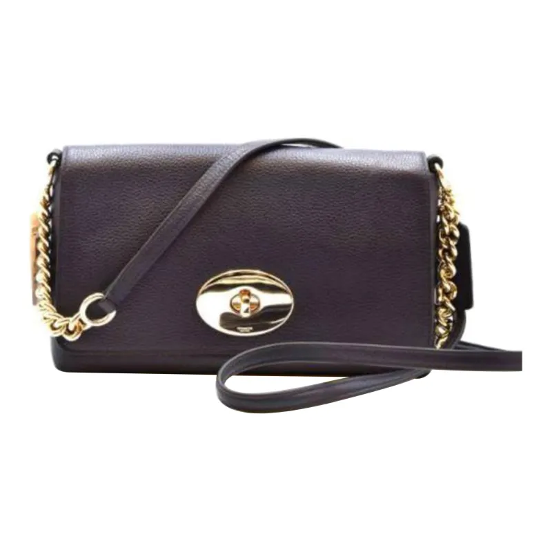 COACH Crosstown Leather Shoulder Bag Crossbody Bag Women's Dark Blue-1