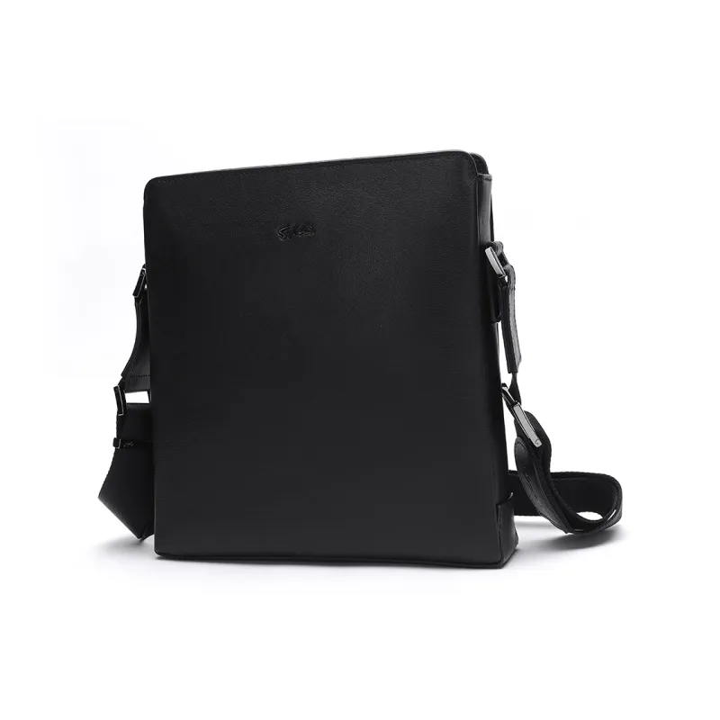 Satchi Cow Leather Crossbody Bag Regular Men's Black-1