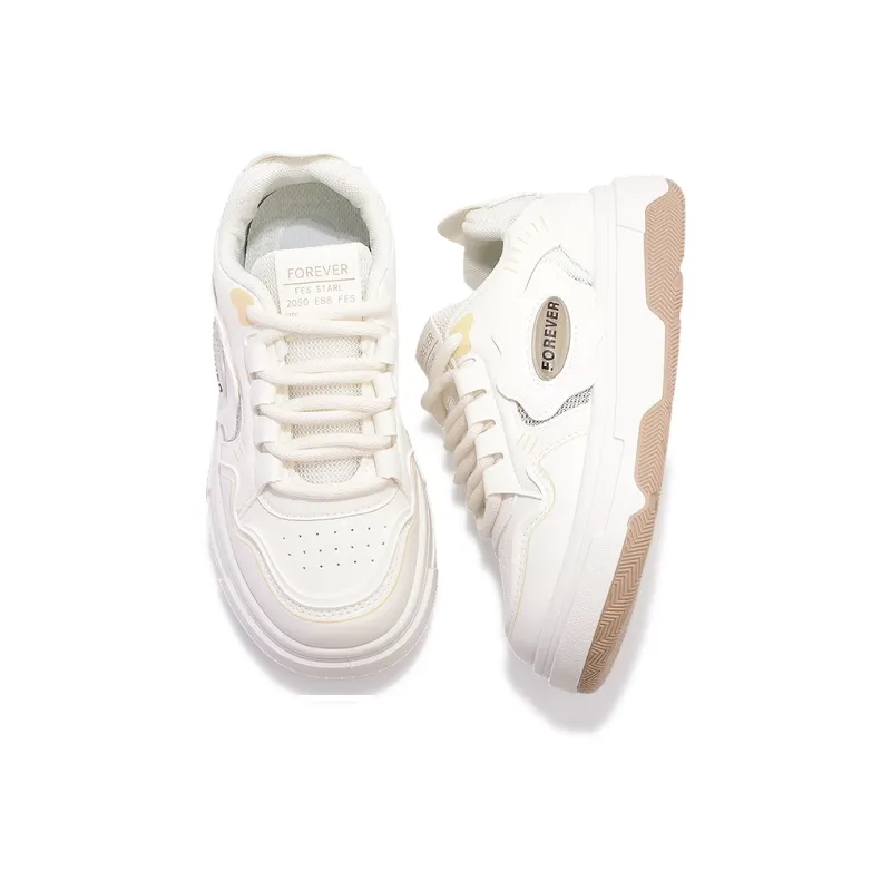 SNXR Anti Slip Wear Resistant Low Top Skateboard Shoes Women's Beige-6