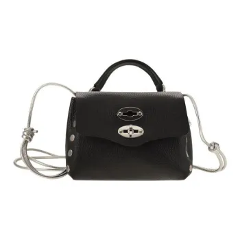 Zanellato Postina Grain Calfskin Shoulder Bag, Crossbody Bag, Handbag Women's Black