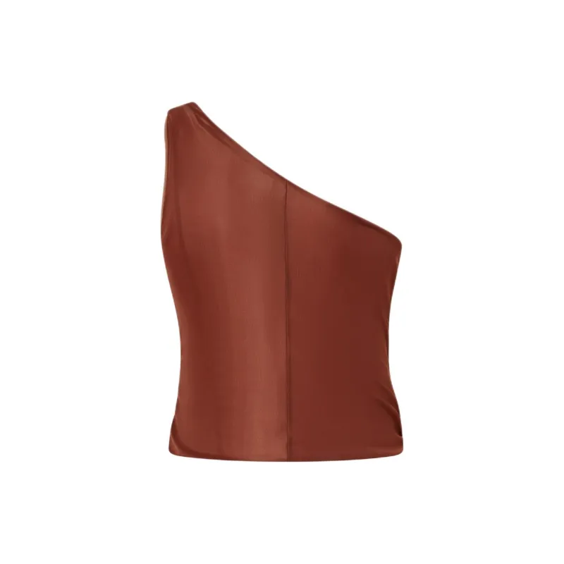 PINKO One Shoulder Tulle Top-1