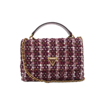 GUESS Artificial Leather Envelope Bag Shoulder Bag Crossbody Bag Handbag Medium Size Women's Burgundy
