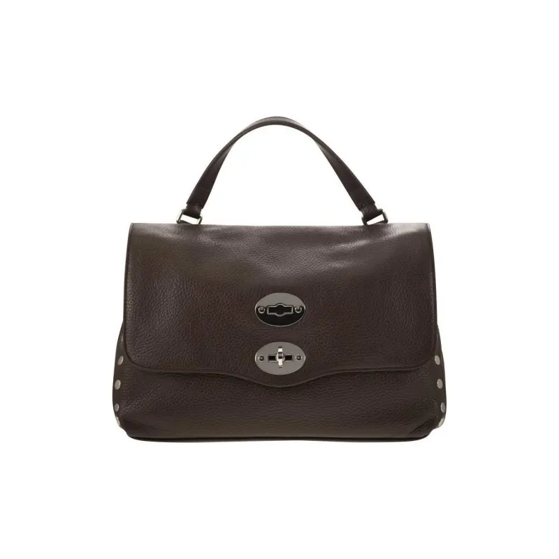 Zanellato Postina Calfskin Shoulder Bag, Crossbody Bag, Handbag Trumpets Women's Brown-0