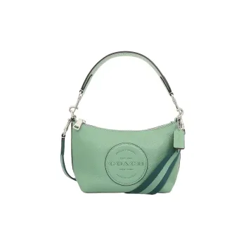 COACH Dempsey Delicate Pebble Leather Shoulder Bag Handbag Shoulder Bag Small Size Women's Cameo Brown Green