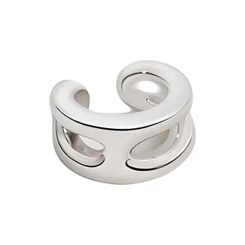 HERMES 925 Sterling Silver Earrings Unisex Silver