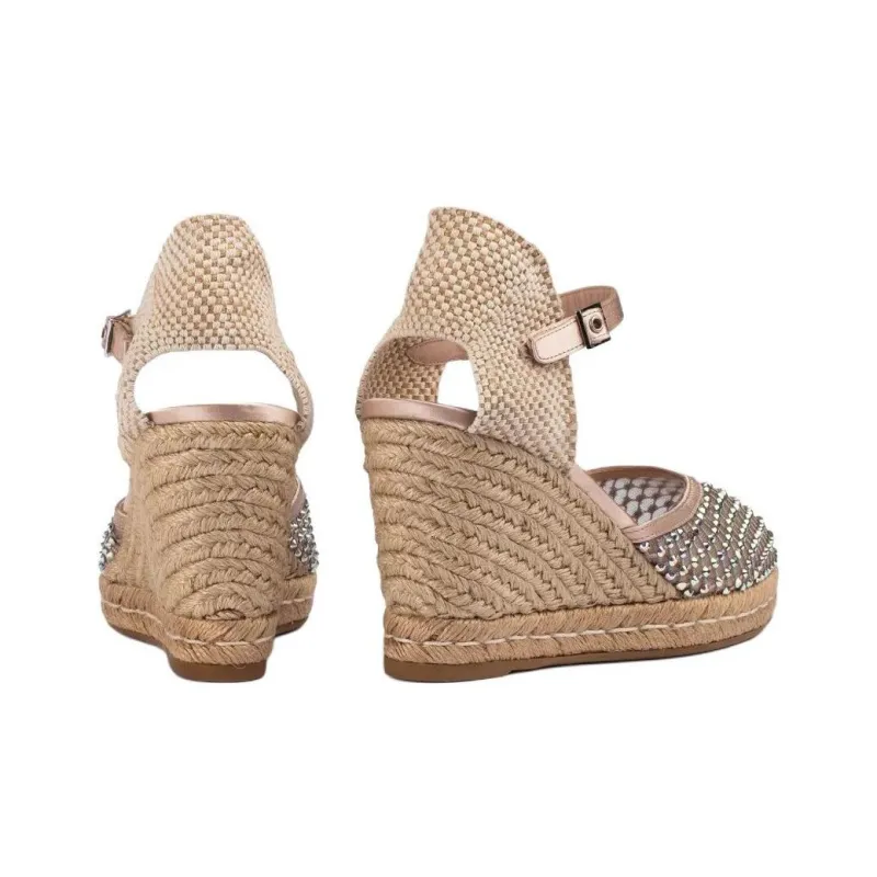 Le Silla Gilda Wedge Heel High Heels 10cm Women's Beige-3