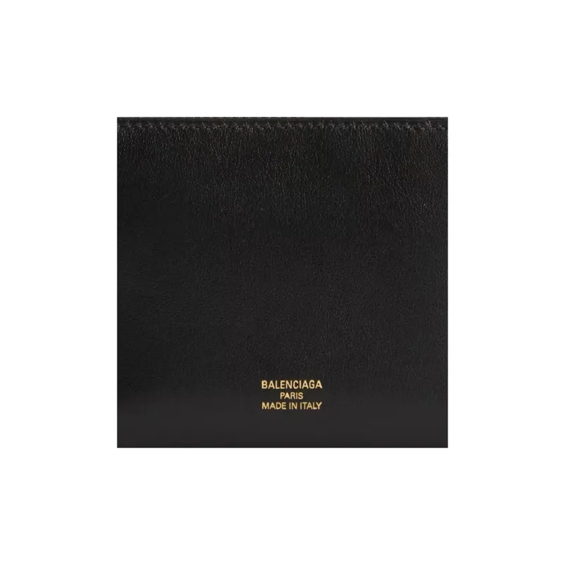 Balenciaga Smooth Calf Leather Coin Purse Women's Black-3