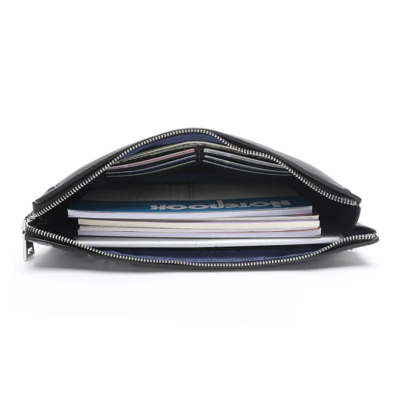 Satchi Cow Leather Clutch Regular Men's Black-4