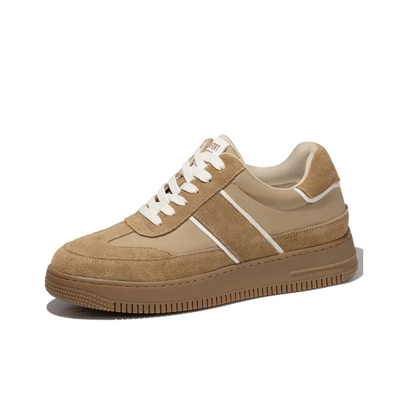 SULEGAO Slip Resistant, Breathable, Height Increasing Low Top Skateboard Shoes Men's Khaki-0