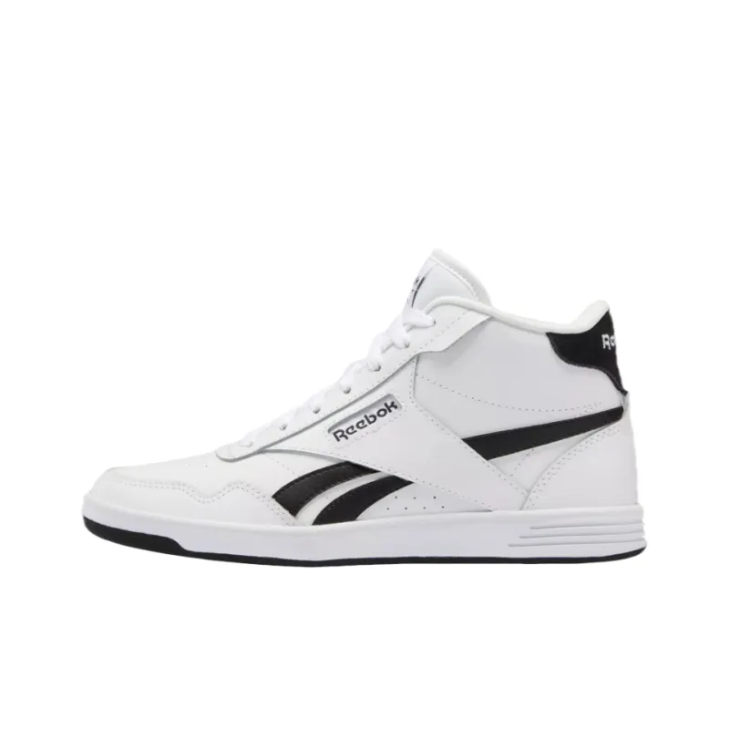 Reebok Club High Top Anti-Slip Wear-Resistant High-Top Skateboard Shoes Women's Black White-0