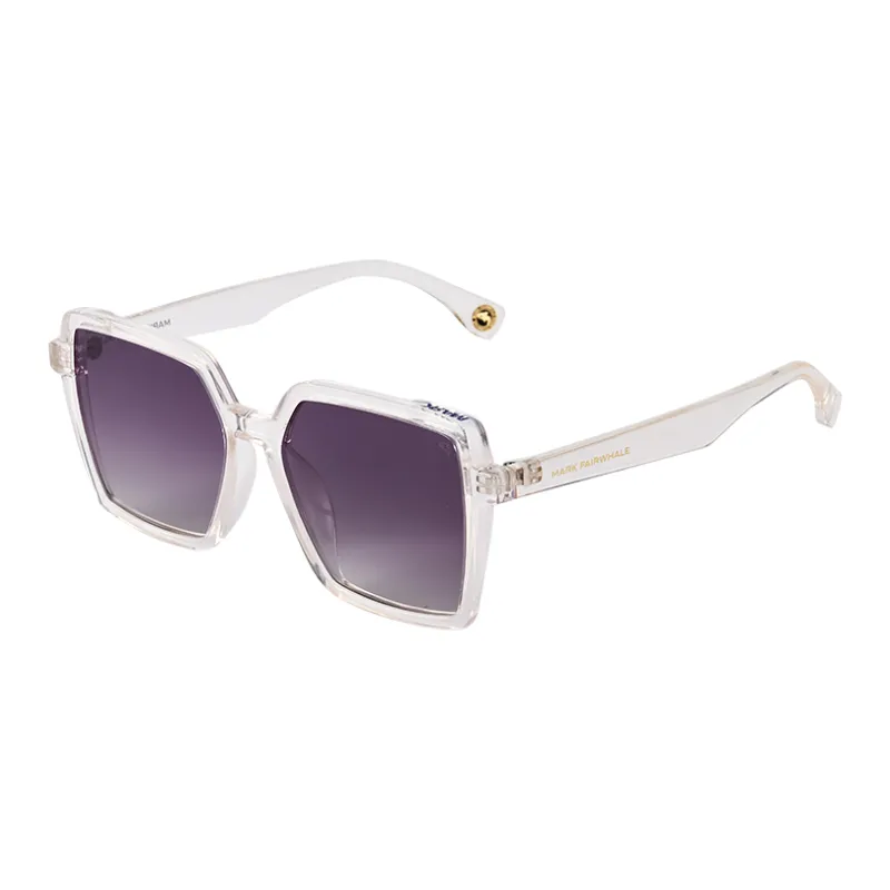 FAIRWHALE TR90 Square Sunglasses Women's Black/Transparent/Burgundy Frame-4