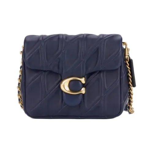 COACH Times Square Tabby Sheepskin Shoulder Bag Small Size Women's Dark Marine Blue