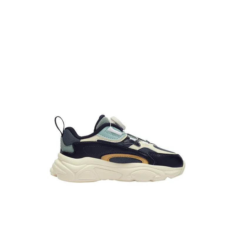 FILA KIDS BOA Anti Slip Wear Resistant Low Top Kids' Running Shoes Gray Blue/White Children Aged 3 7 Years Old-1
