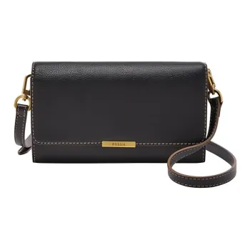 FOSSIL Leather Crossbody Bag Women's Black