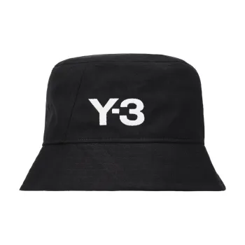 Y 3 Polyester Bucket Hats Unisex Black