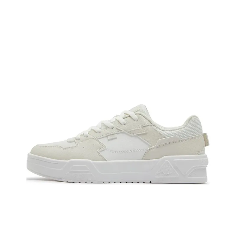361° Cushioned Wear Resistant Coverage Low Top Skateboard Shoes Women's White Beige-0