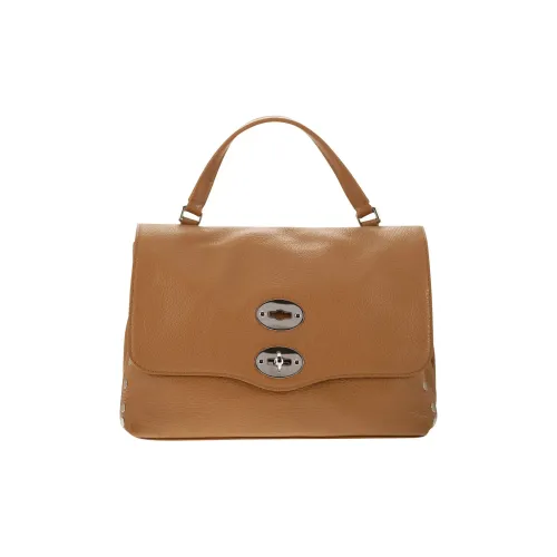 Zanellato Postina Calfskin Shoulder Bag Crossbody Bag Handbag Small Size Women's Caramel