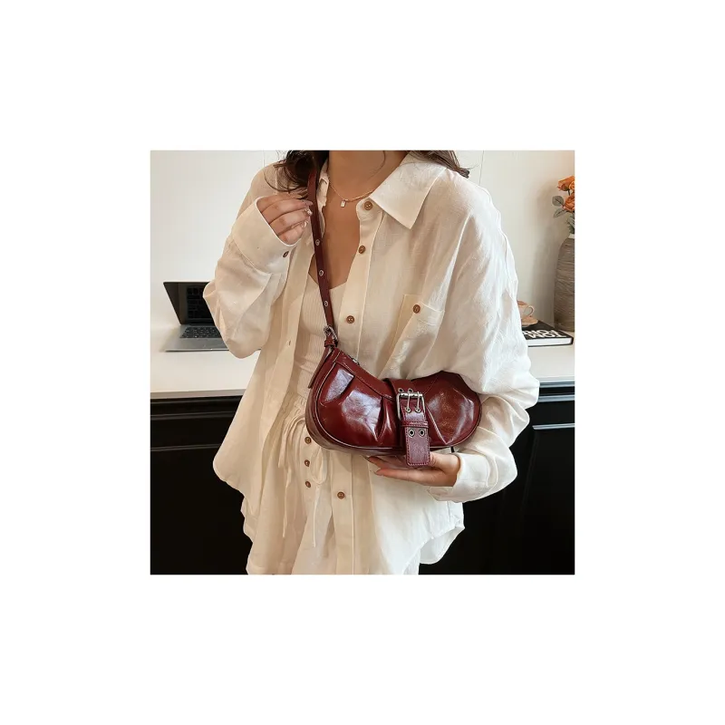 SWIMADE PU Shoulder Bag, Crossbody Bag Women's Red/Black/Silver/Ecru-1