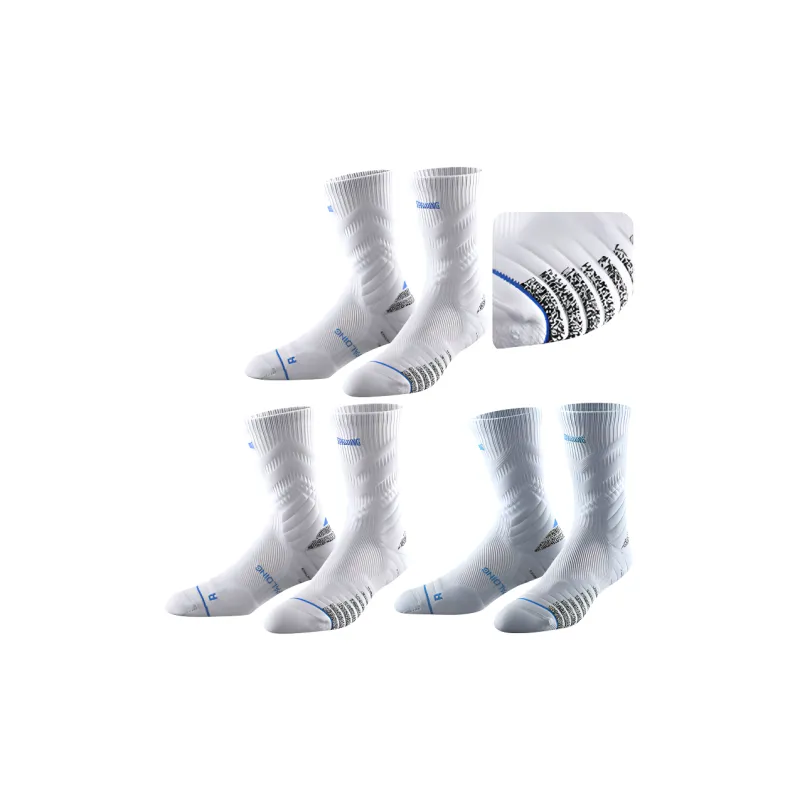SPALDING Professional Basketball Socks Trendy Versatile Warm Elite Socks Comprehensive Training Unisex 3 Pack-20