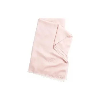 CHANEL Silk Shawls Women's Light Pink Red
