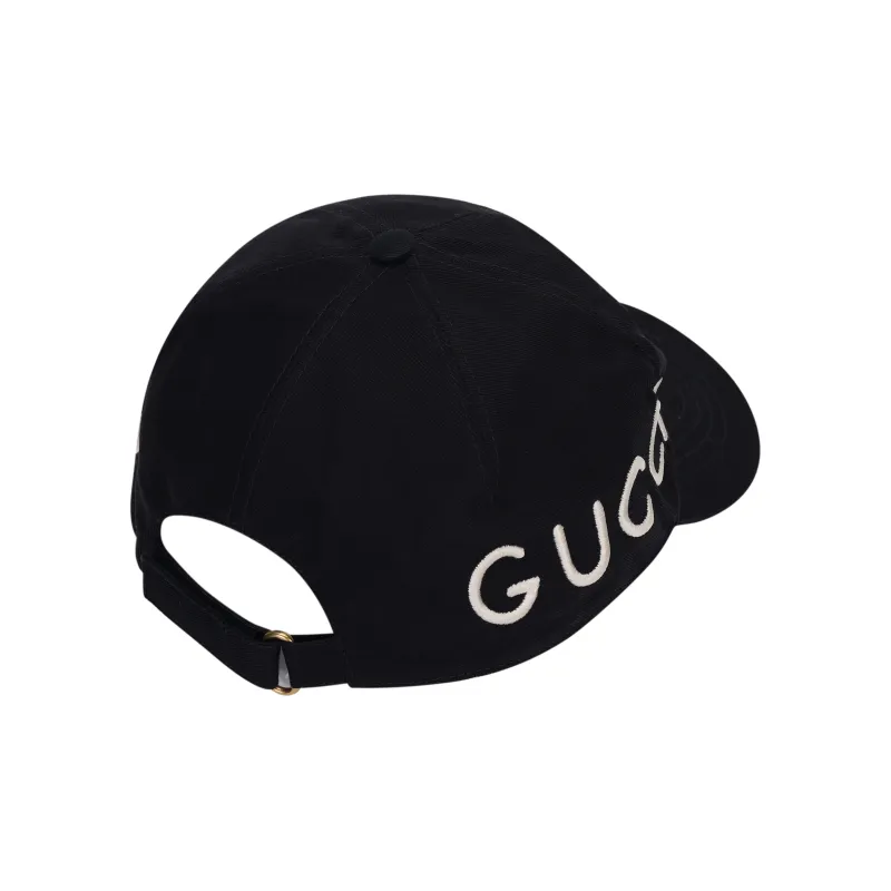 Cotton baseball hat with embroidery in dark blue | GUCCI® US