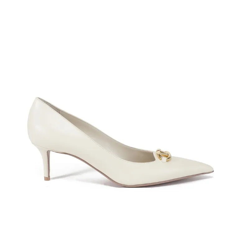 Valentino Vlogo Slim Heel High Heels 6cm Women's Ivory White-1