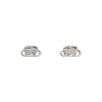 Balenciaga Brass Earrings Women's Silver