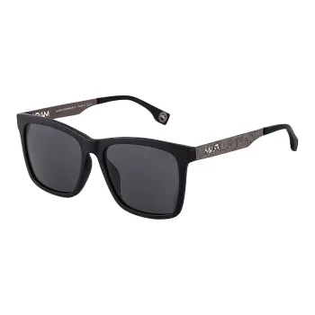 FAIRWHALE Alloy TR90 Square Sunglasses Men's Black Frame Stainless Steel Temples