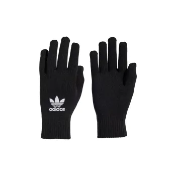 Adidas Recycled Polyester, Polyester, Nylon, Polyurethane Knit Gloves Unisex Black