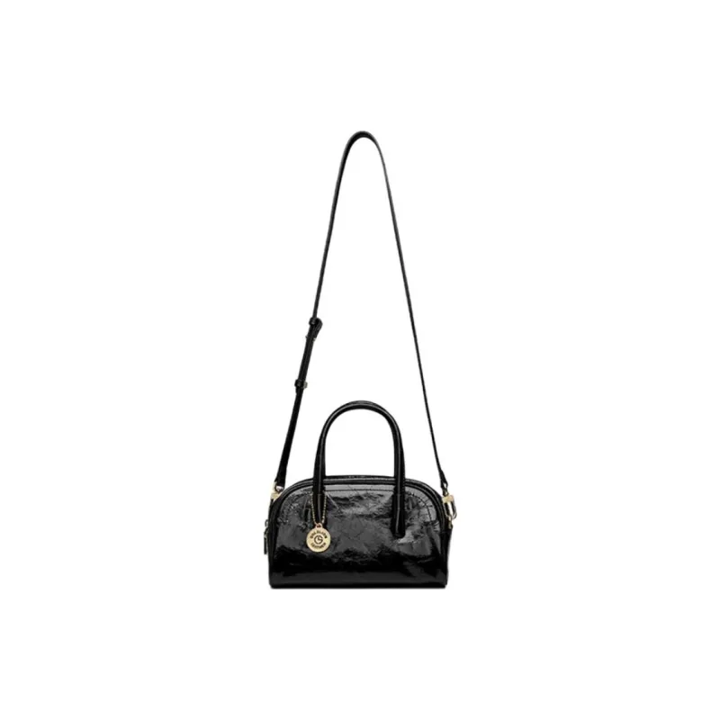 GOLDLION Cow Leather Shoulder Bag, Crossbody Bag, Handbag Trumpets Women's Ecru/Black/Brown/Gray-5