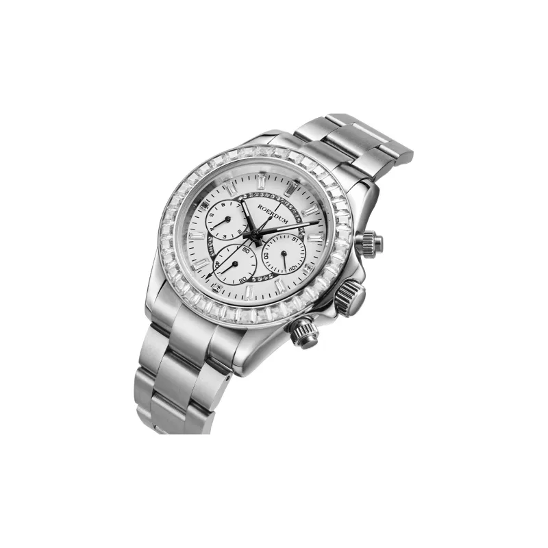 ROERDUM Mechanical Movement Steel Strap Watch Men's Watches White Dial-1