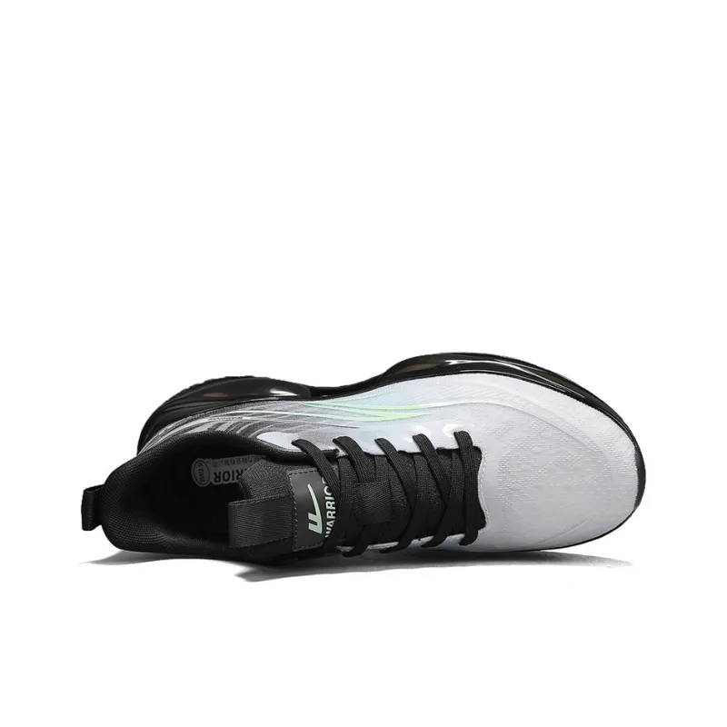 Warrior Anti Slip And Wear Resistant Height Increasing Low Top Long Distance Running Shoes Men's Gray Black Green-2