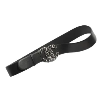 CHANEL Calfskin Leather Belts Women's Black 