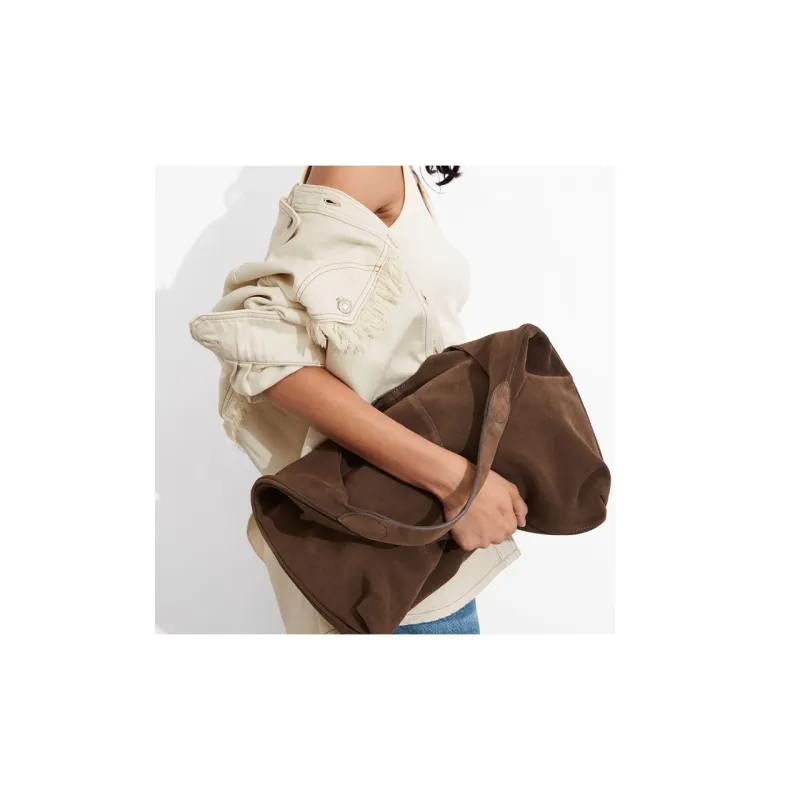 Other Stories Leather Tote Bag Shopping Bag Shoulder Bags Large Size Women's Brown-4