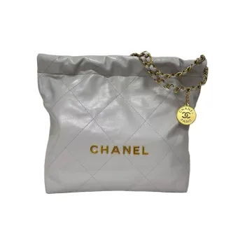 CHANEL Cow Leather Hobo Bag, Shoulder Bag, Crossbody Bag Small Size Women's Gray