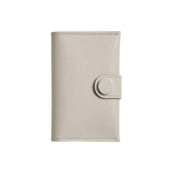 HERMES Evercolor Leather Card Holder Regular Women's Concrete