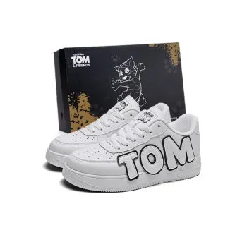 TALKING TOM Low Top Skateboard Shoes Unisex White