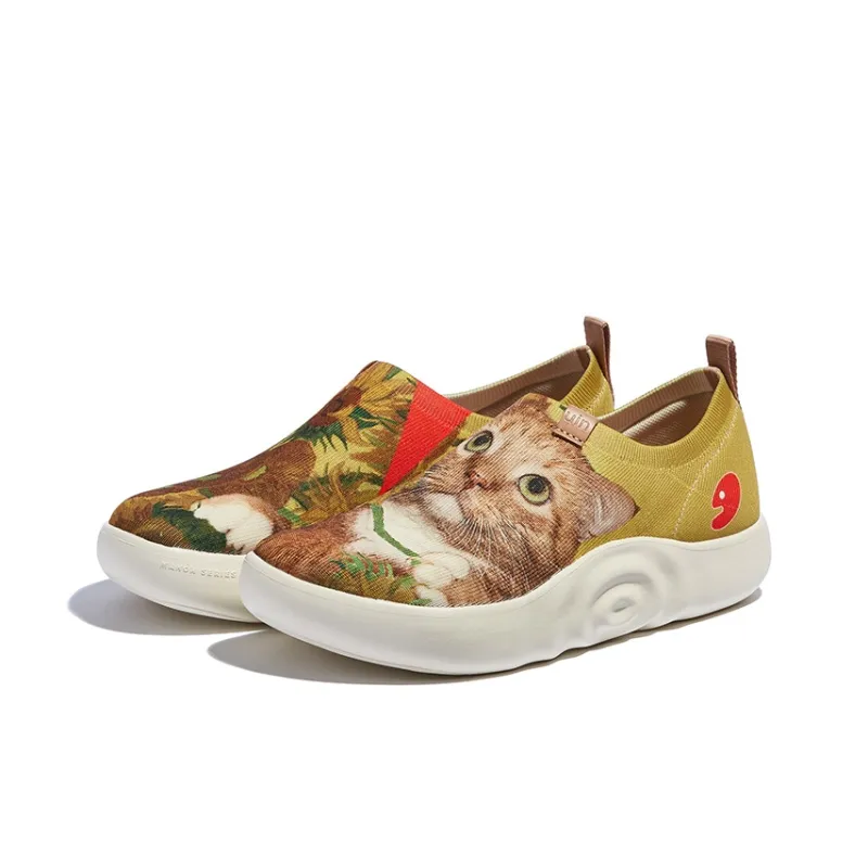 U.IN Painted Travel Shoes With Fat Cat Artistic Collaboration Collection Low-Top Casual Shoes Unisex-13