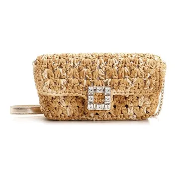 Roger Vivier Interwoven Foldover Top Shoulder Bag