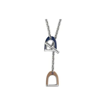 HERMES Metal, Palladium Plated Necklaces Men's Silver