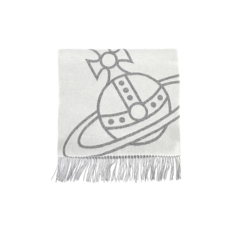 Vivienne Westwood Knit Scarves Women's Gray White - Cheap