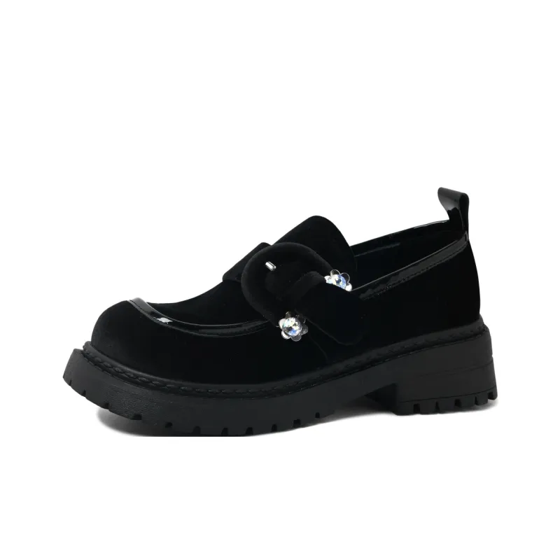CAMEIDO Loafers 5cm Women's Black-1