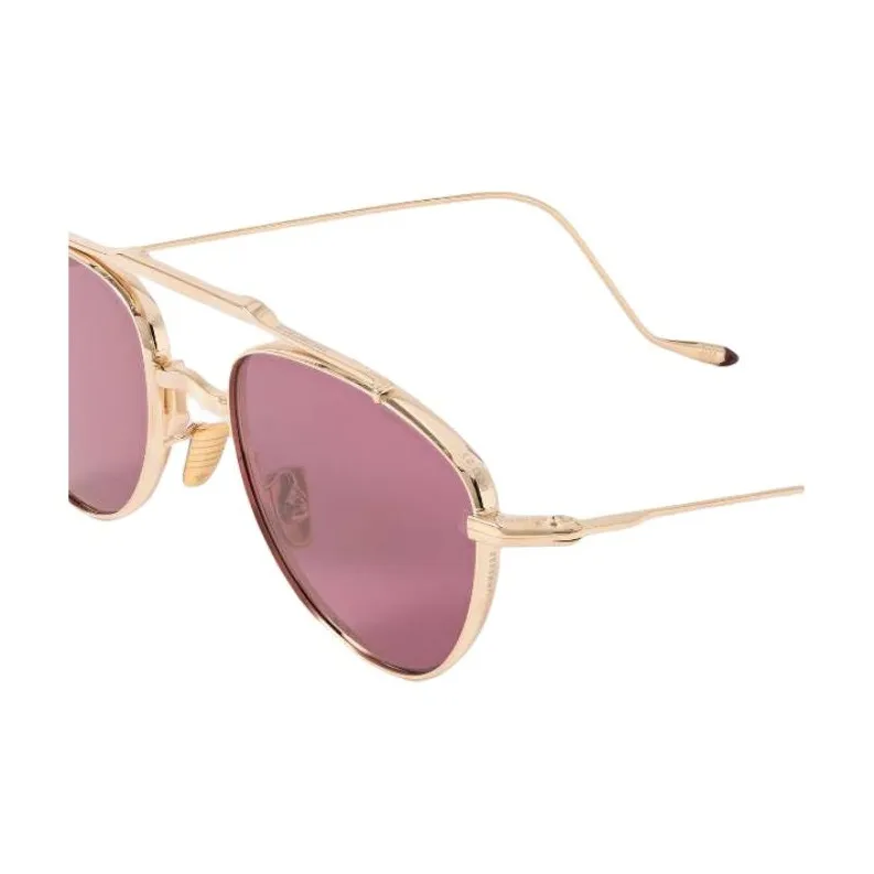 JACQUES MARIE MAGE Titanium Alloy Aviator Sunglasses Unisex Gold-2